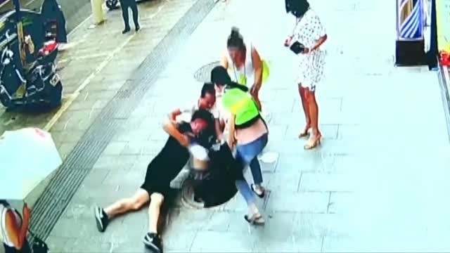 A boy fall in drainage after saved a man it's amazing