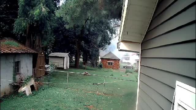 Lighting Strikes Garage Shattering Windows