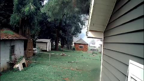 Lighting Strikes Garage Shattering Windows