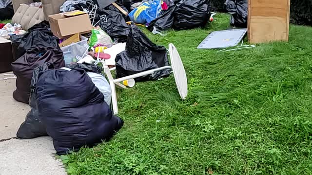 Flood damage at an Elizabeth, NJ housing development