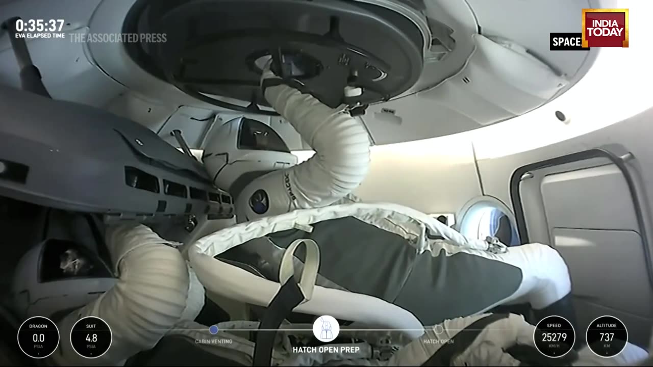 Billionaire Steps Out Of SpaceX Capsule For First Private Spacewalk _ Space Video _ I