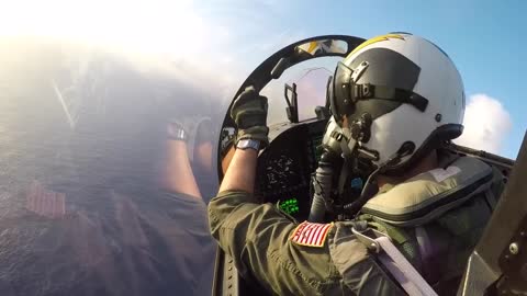 😏 Pinky Recovery-EA-18G Growler Cockpit View - Low Holding to the Spin Pattern to the Overhead-8