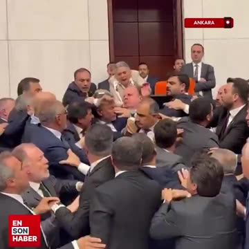 JUST IN: 🇹🇷 Fight breaks out in Turkish Parliament