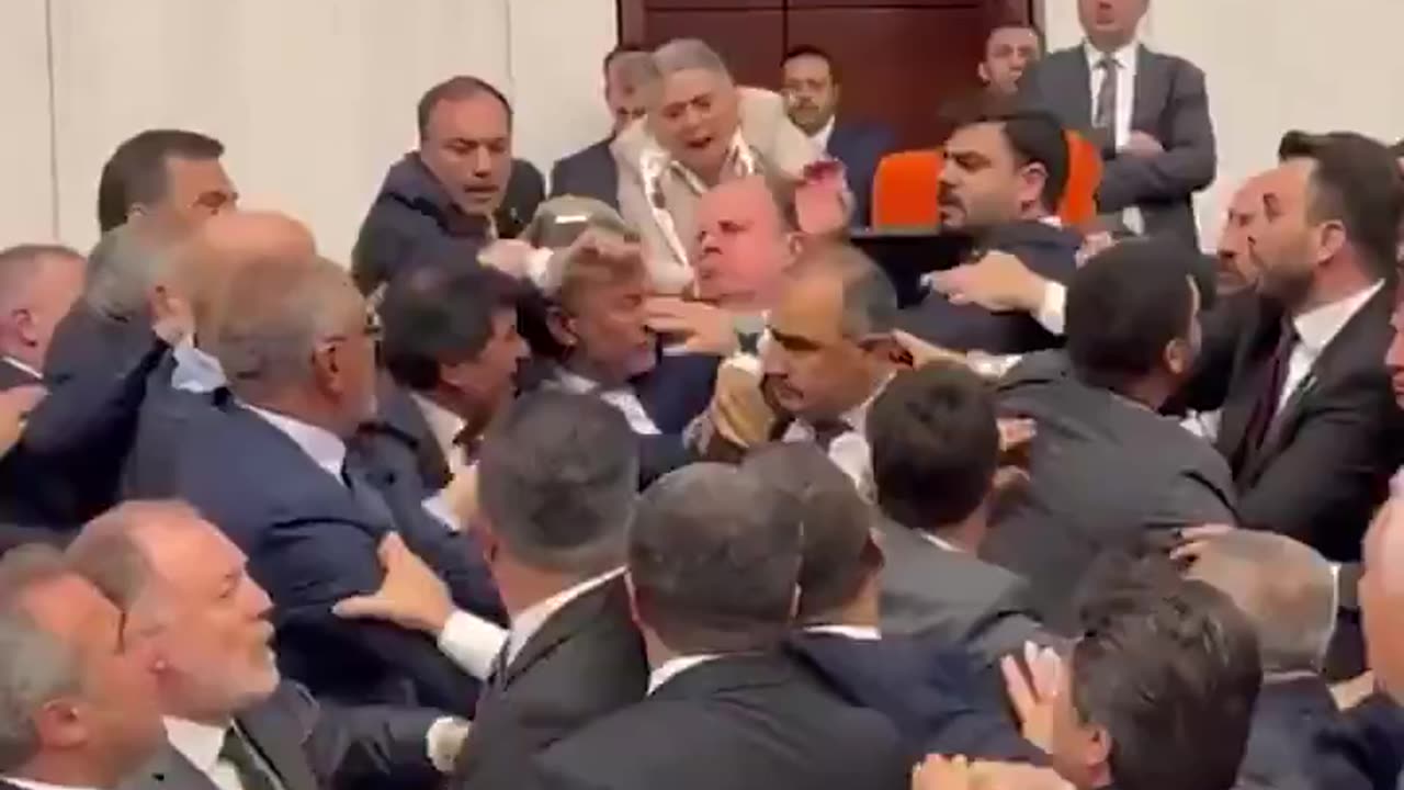 JUST IN: 🇹🇷 Fight breaks out in Turkish Parliament
