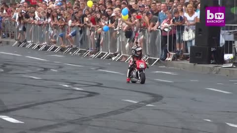 Cute baby riding a motorcycle