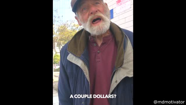 A man asked this 69 year old homeless man for money, then THIS happened