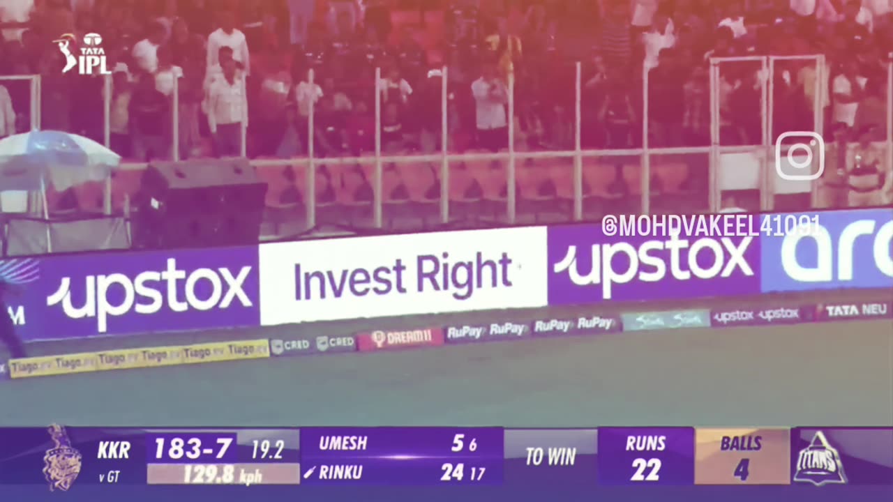 Kolkata vs gujrat. ...Rinku Singh