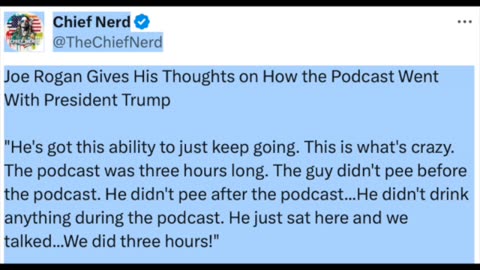 Three Hours Interview With President Trump. He Neither Peed Before Or After! Wow!