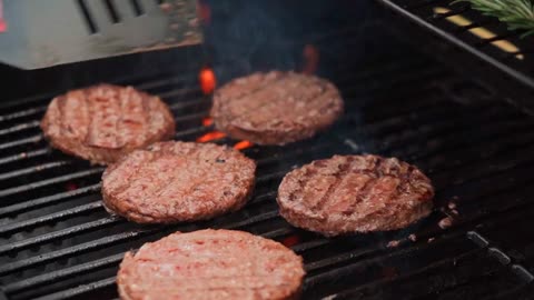 Beef steak cooking on the grilled