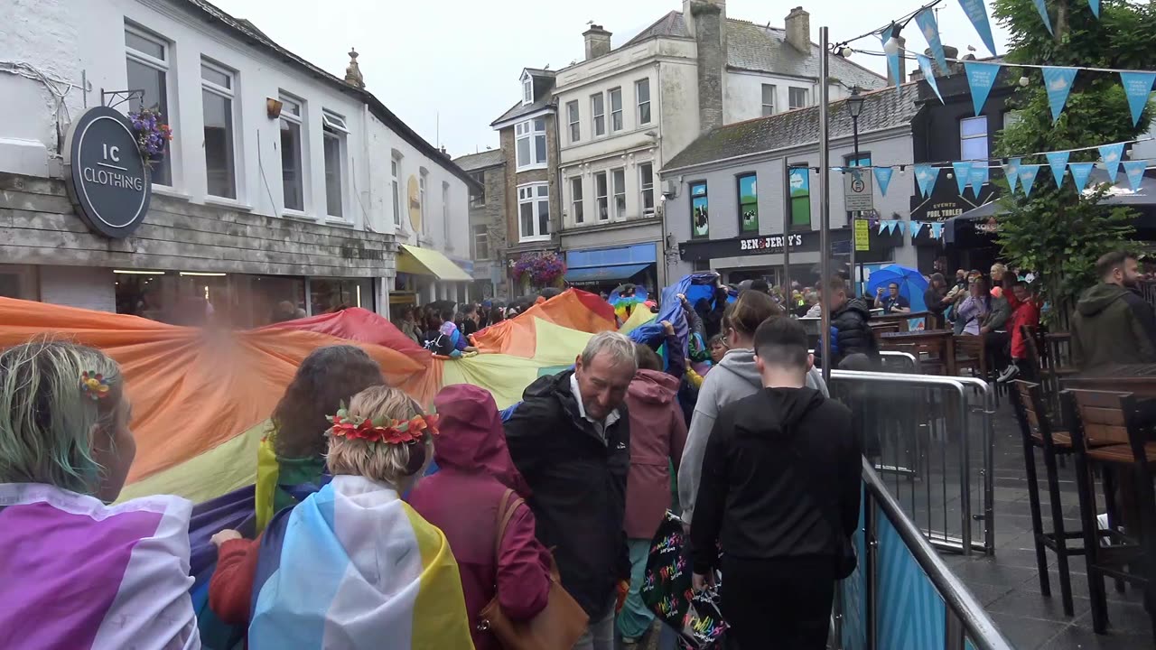 Newquay Cornwall England Gay LGBTQIA+ Pride Parade 20th July 2024.