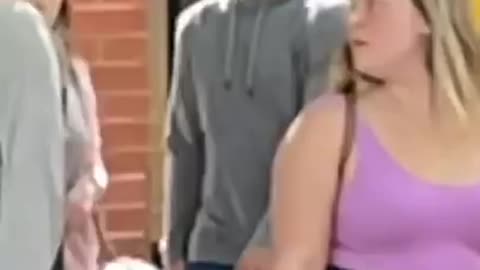 How did this boy and girl fool people by wearing fake breasts?