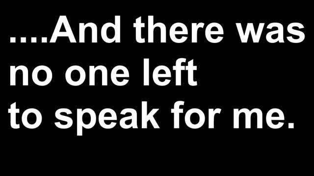 First they came....An update on Pastor Niemoller's famous poem. Don't let it happen to the USA.