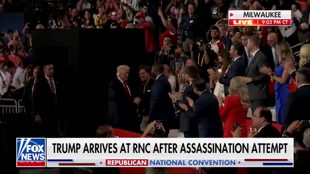 President Donald J. Trump enters the RNC