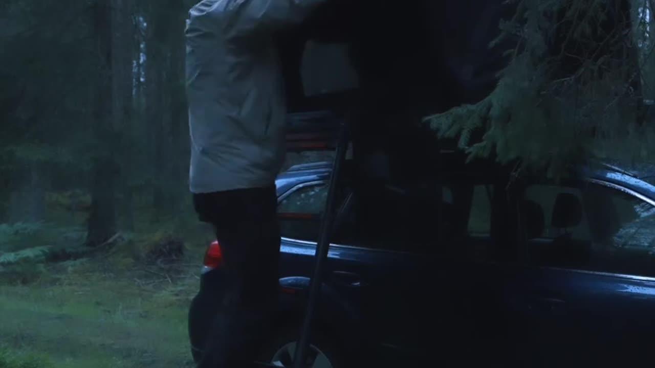 In the dark forest and rain 🌧️. Solo camping