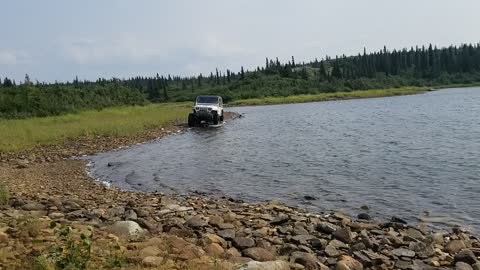 Playing on coalmine trail.