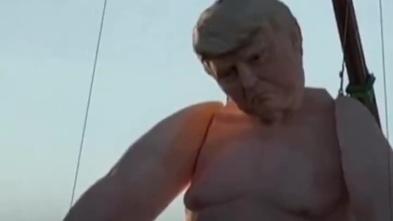 Nude 43 ft tall Trump Statue Erected in LV before Kamala Rally