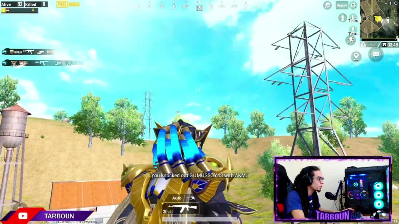 When Tarboun land on AKM weapon on pubg mobile