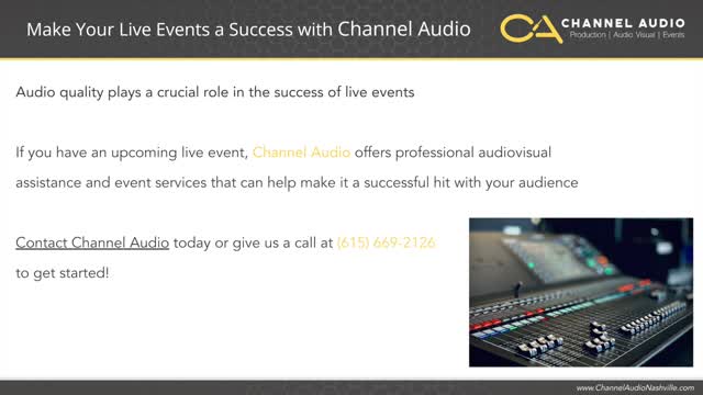 How Audio Quality Affects the Success of Live Events