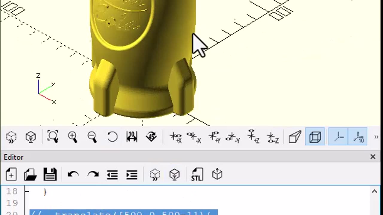 OpenScad: Hollowing out a nuka Cola Bottle