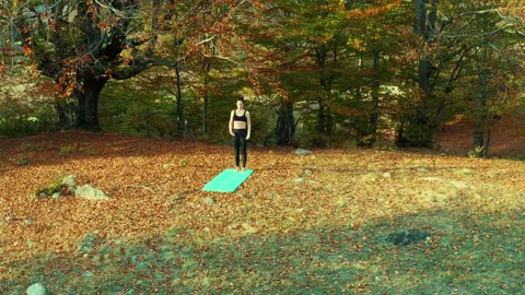 Yoga in the middle of the woods