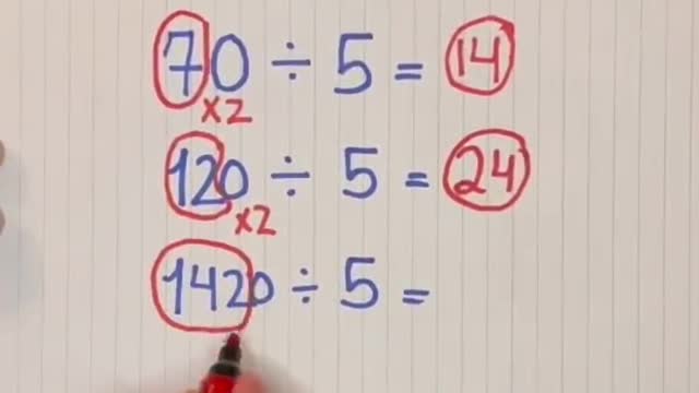 رياضيات طريقه لحل القسمة