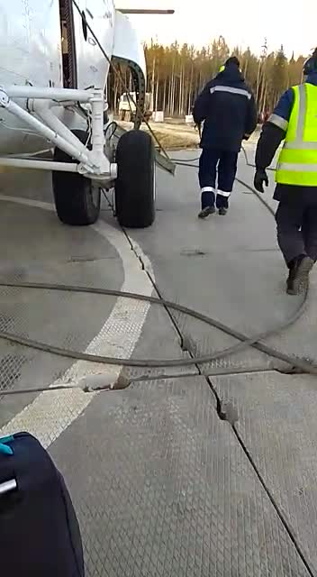 Takeoff of the helicopter.