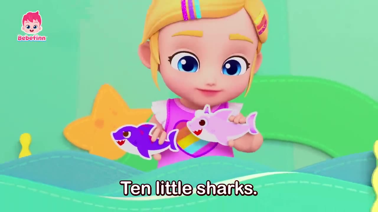 🔟🦈 Ten Little Sharks | EP121 | Bebefinn Nursery Rhymes for Kids