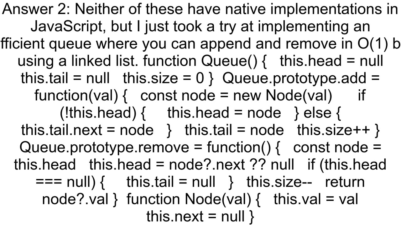 Is there an efficient implementation of a FIFO queue andor linked list built into Javascript