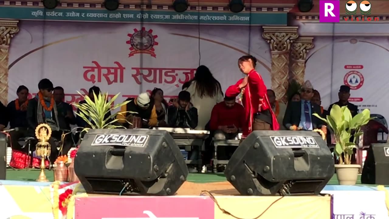 Beautiful Nepalese Girl's Dance with Traditional Dress-up