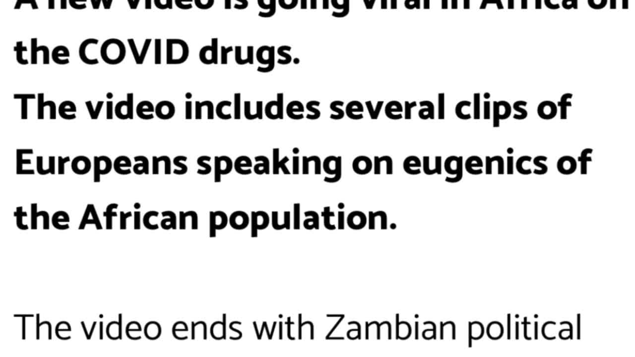 Africa Zambian Leader Dr. Mumba Refuses COVID Drugs After Marked “Not for Use in EU or USA