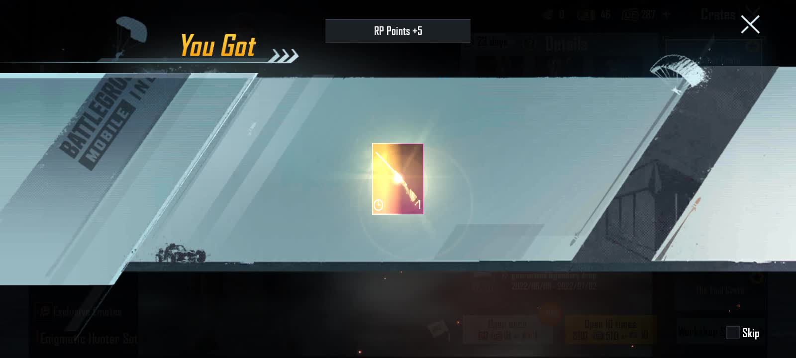 Enigmatic Hunter set crate opening