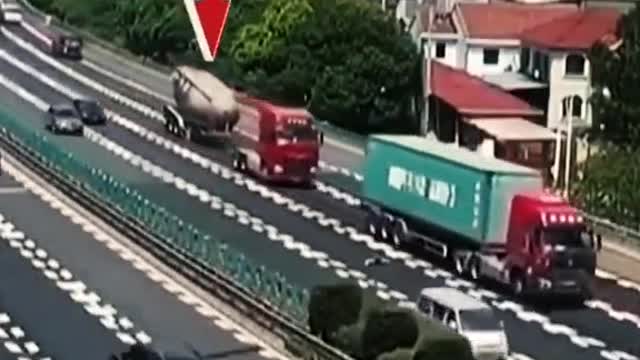 An accident happened when the truck was transporting.