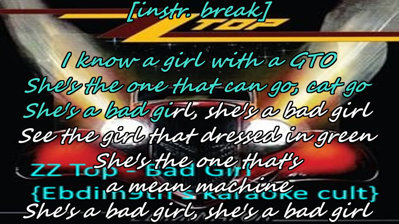 ZZ Top - Bad Girl {dig karaoke again}