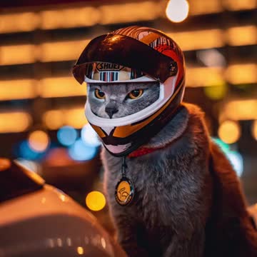 Gato motoqueiro
