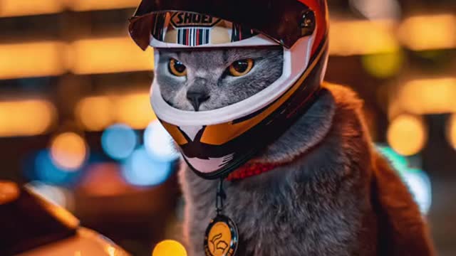 Gato motoqueiro