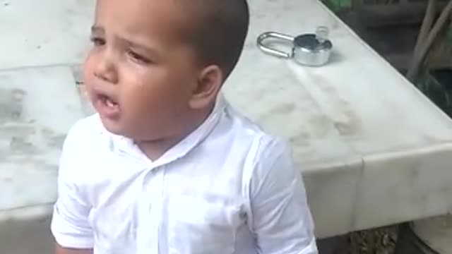 angry baby with gaint