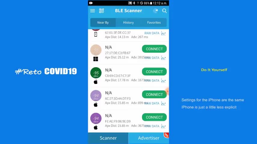 Tutorial of App to Find "Vaccinated" People Transmitting Bluetooth?