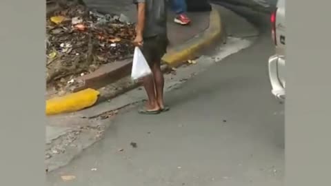 man in the road