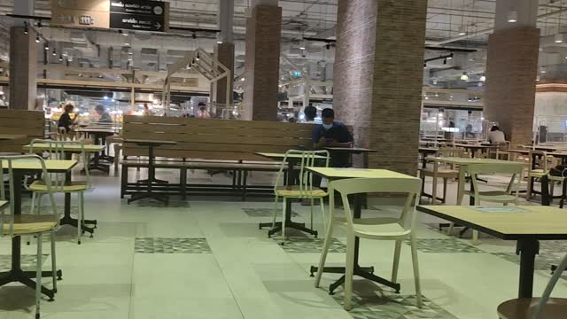 Bangkok's food court during pandemic