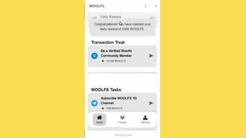 new mining mini app bot telrgram WOOLFS