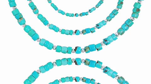 GN-20240918-03 Natural Filled Turquoise Drum Beads S925 Silver Necklace Exquisite Jewelry