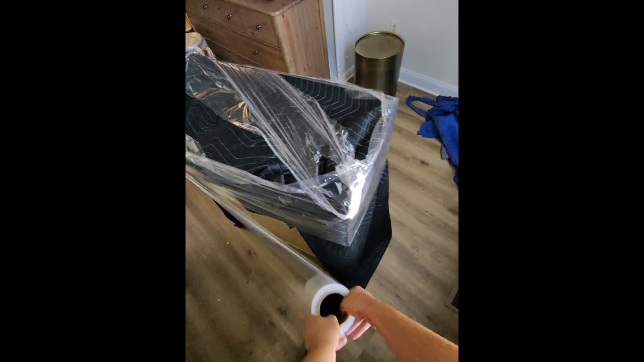 #POV Wrapping a small cabinet.