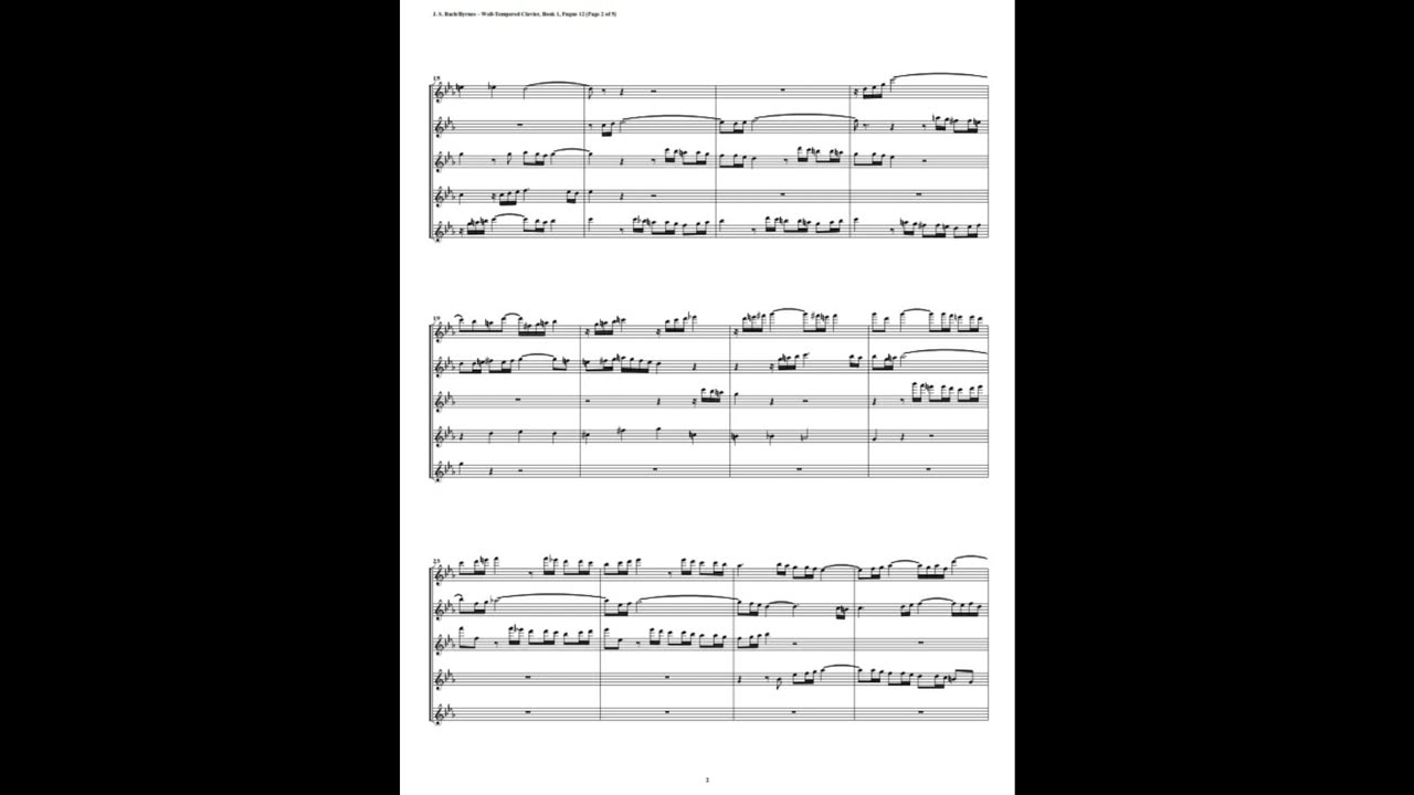 J.S. Bach - Well-Tempered Clavier: Part 1 - Fugue 12 (Flute Quintet)