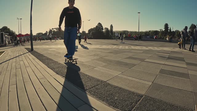 slow motion skateboard