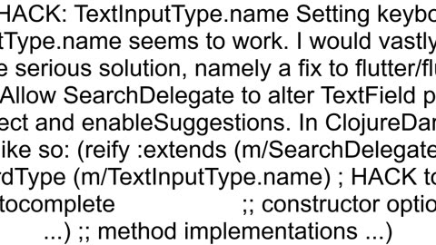 Disable autocorrect form field custom search delegate