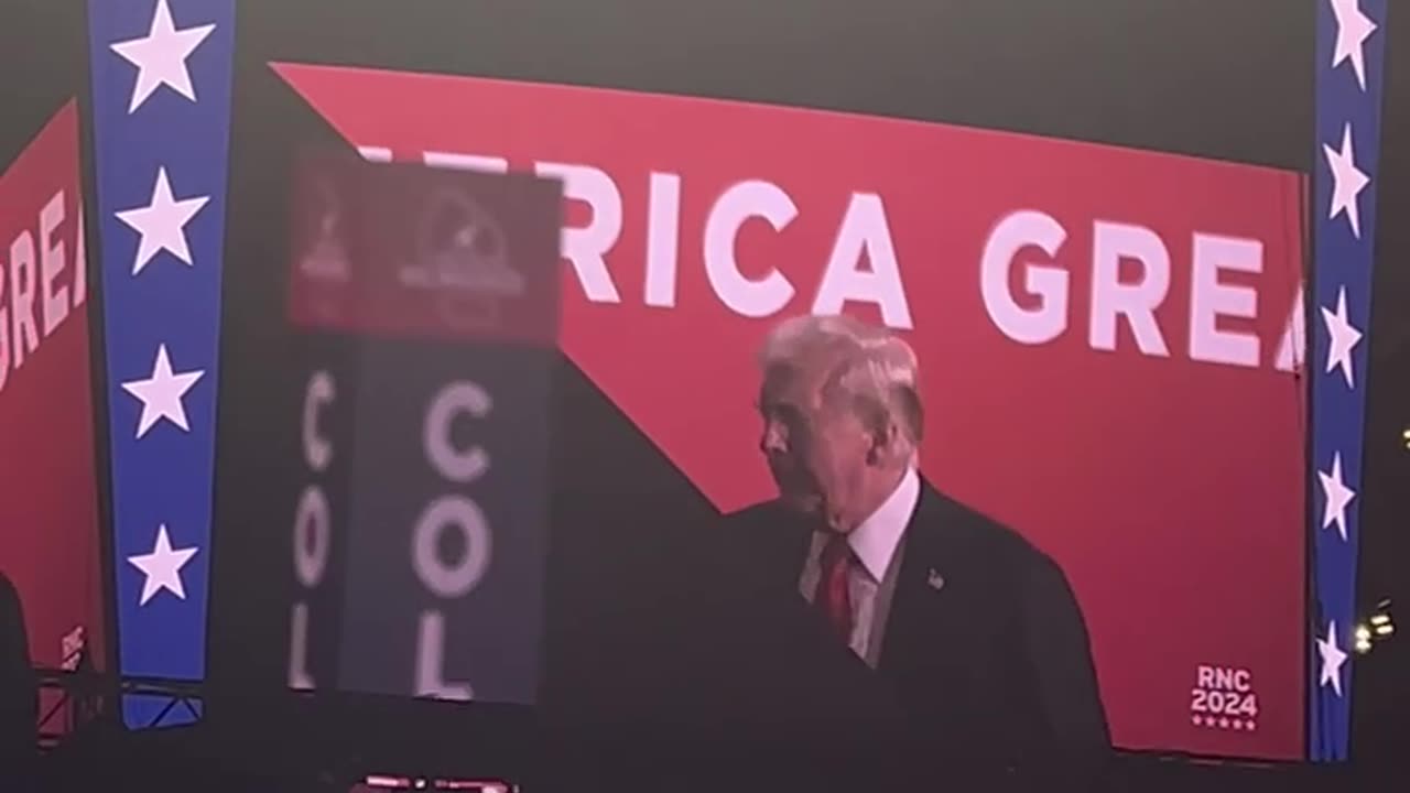 President Trump walks out to ACDC’s "Back in Black"