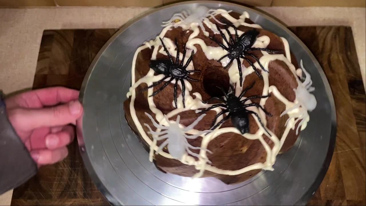 Organic Halloween Chocolate Bundt Cake