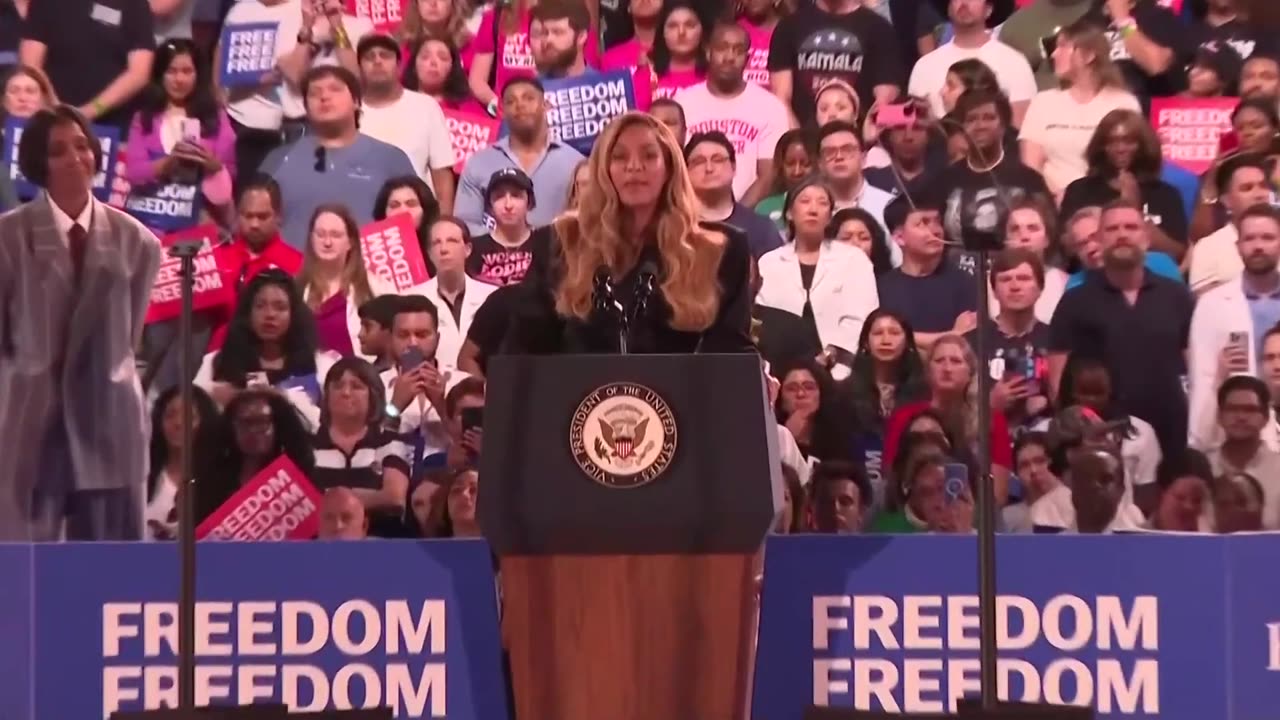 Beyonce speech at Kamala Harris rally pushes for votes: