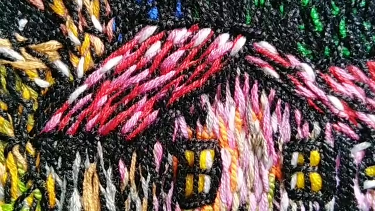 Cabaña impresionista - handmade embroidery