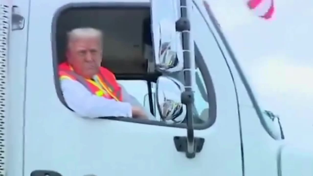Trump rocks up in a MAGA garbage truck 🤣🤣